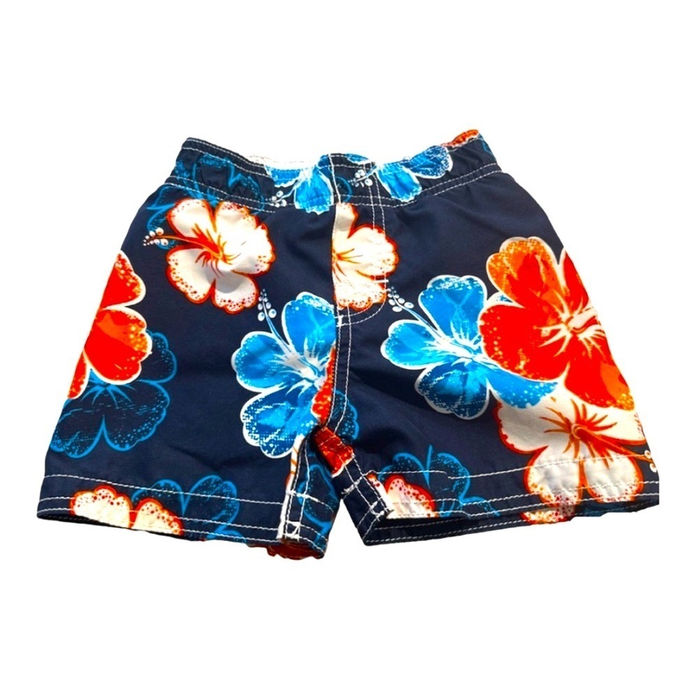 Children’s Place Hawaiian Floral Swim Trunks with Pocket and Mesh Size 6-9 Mos